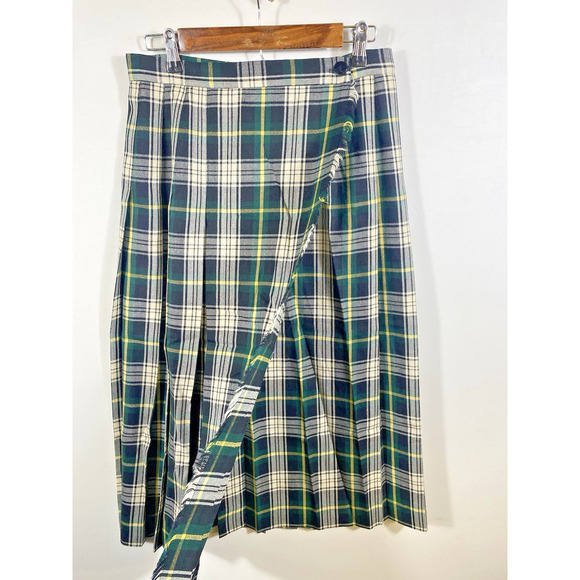 Talbots Skirt 12P Tartan Stewart Dress Plaid Worsted Wool Wrap Maxi Academia - Picture 8 of 12